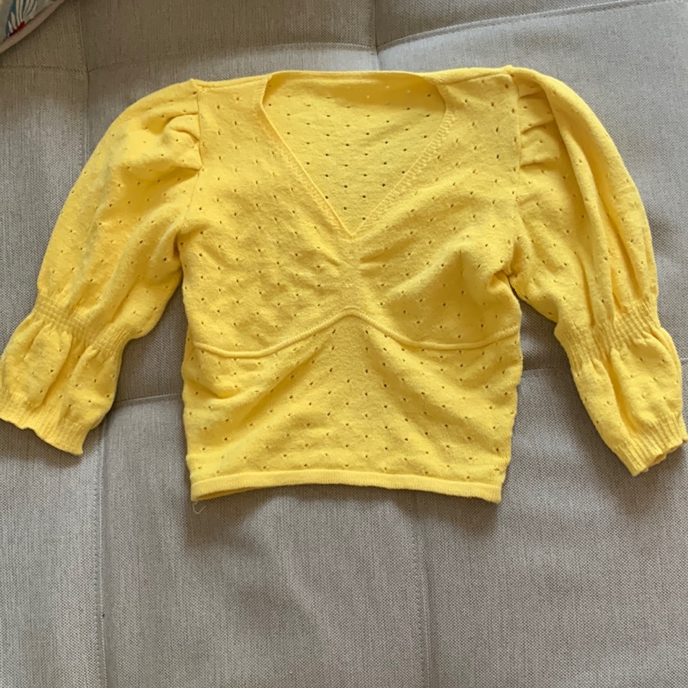 ☀️bright yellow knit cropped